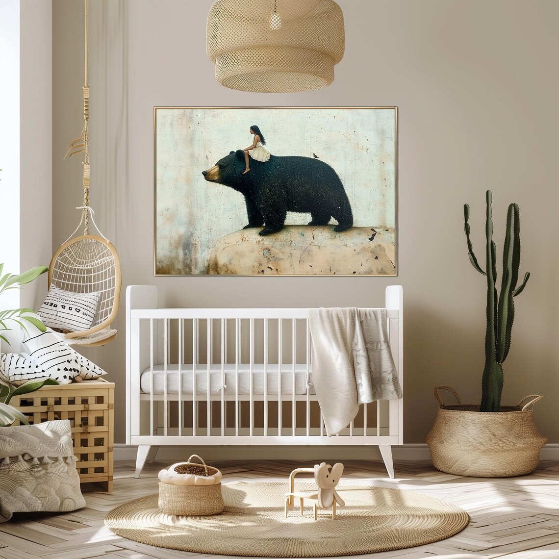 Whimsical Bear Ride Art Print, Nursery Decor - Image 3