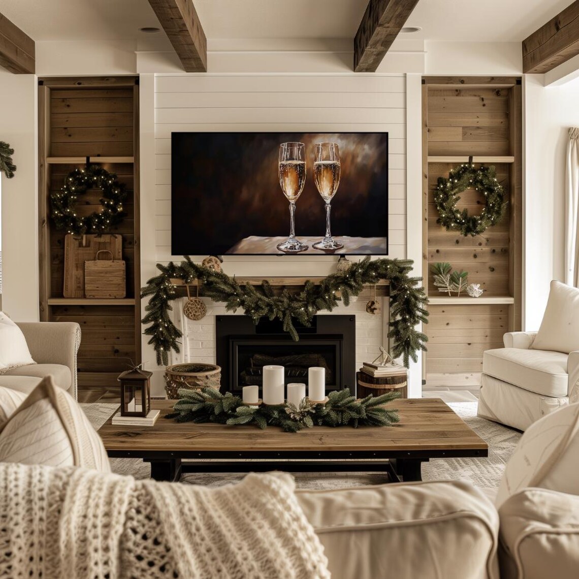 Champagne Glasses Dark Moody New Years Eve Celebration Art Poster - Image 4