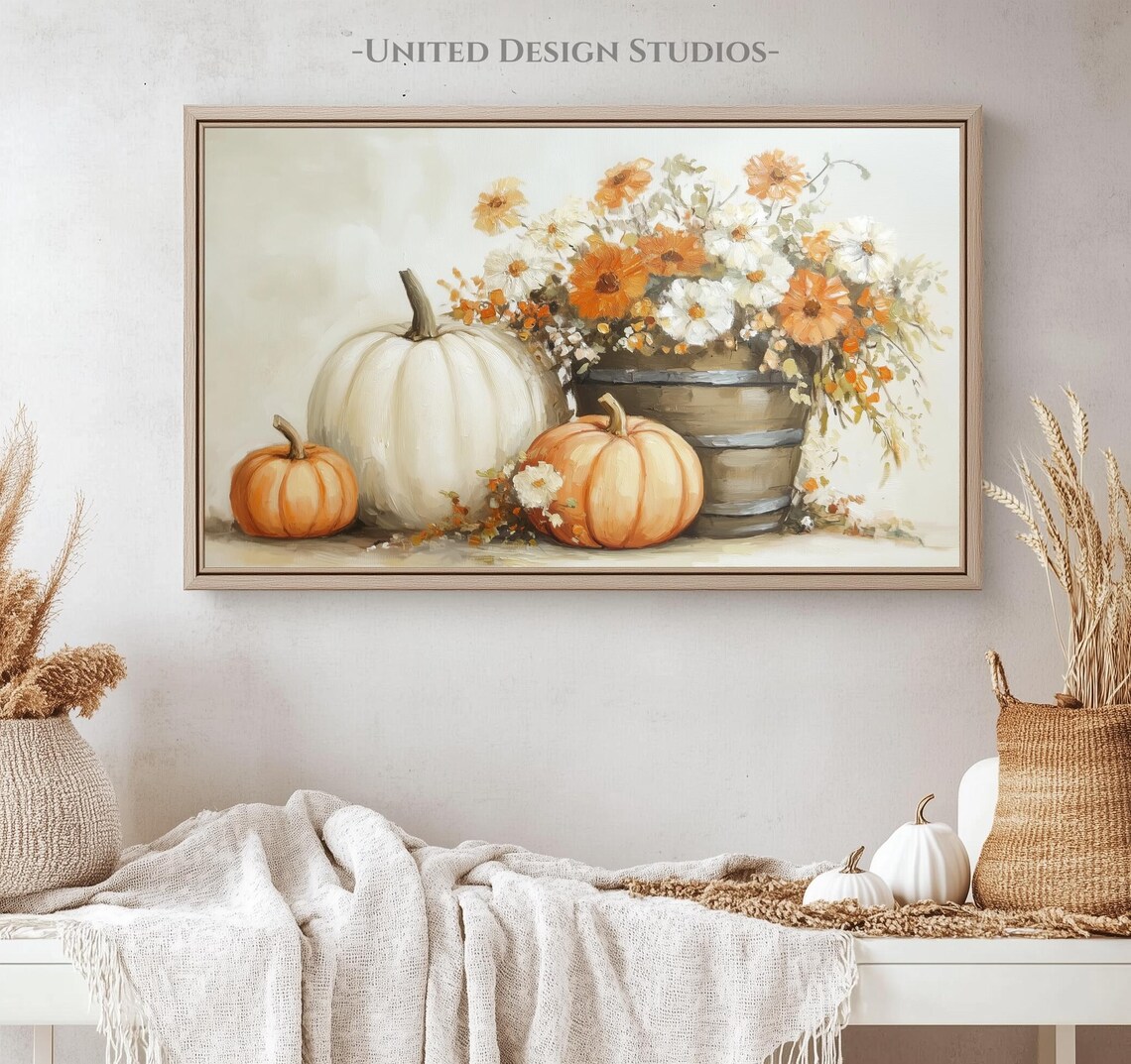 Fall Pumpkins Painting, Autumn Farmhouse Art Print - Image 4