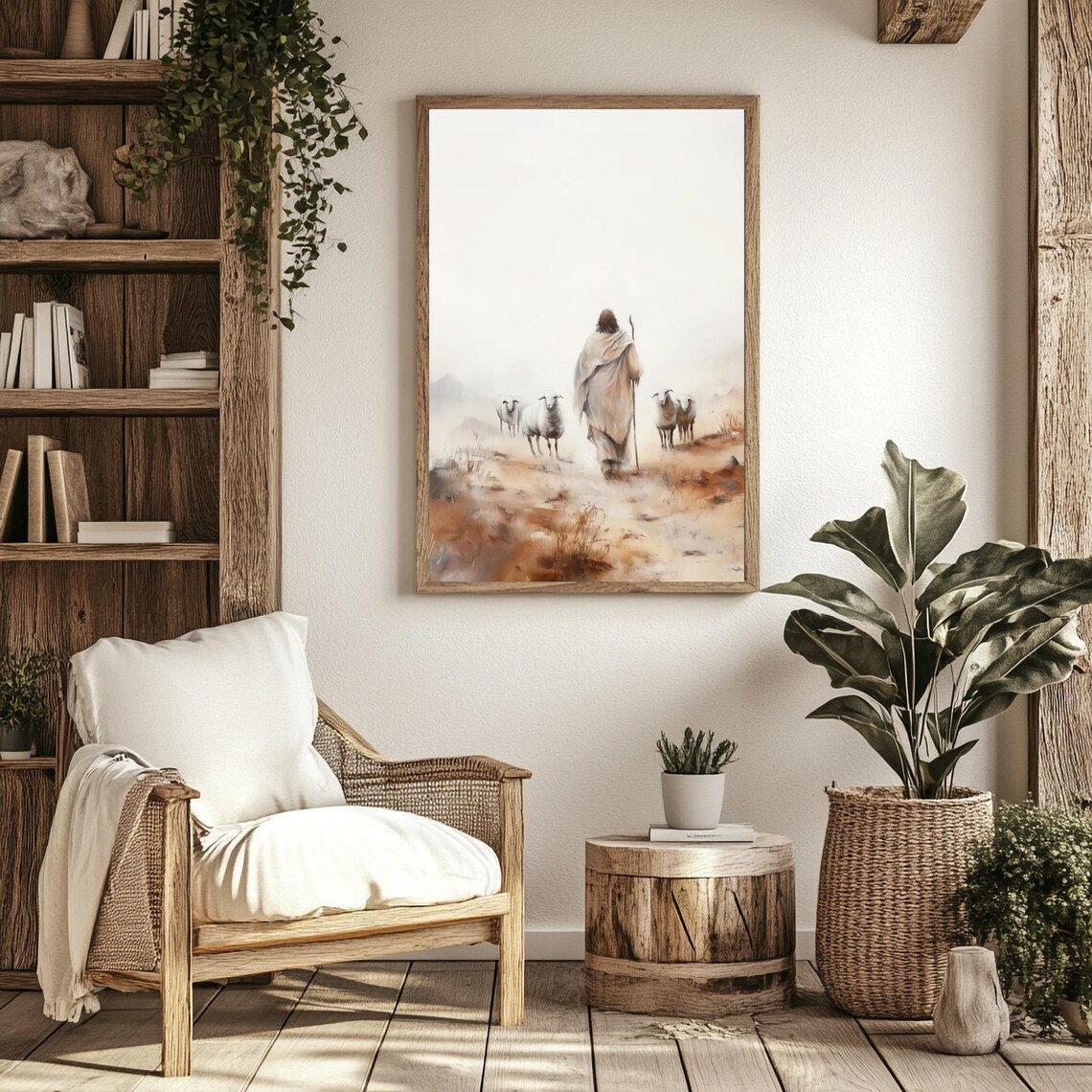 Jesus Faithful Good Shepherd Minimalist Christian Art - Image 2