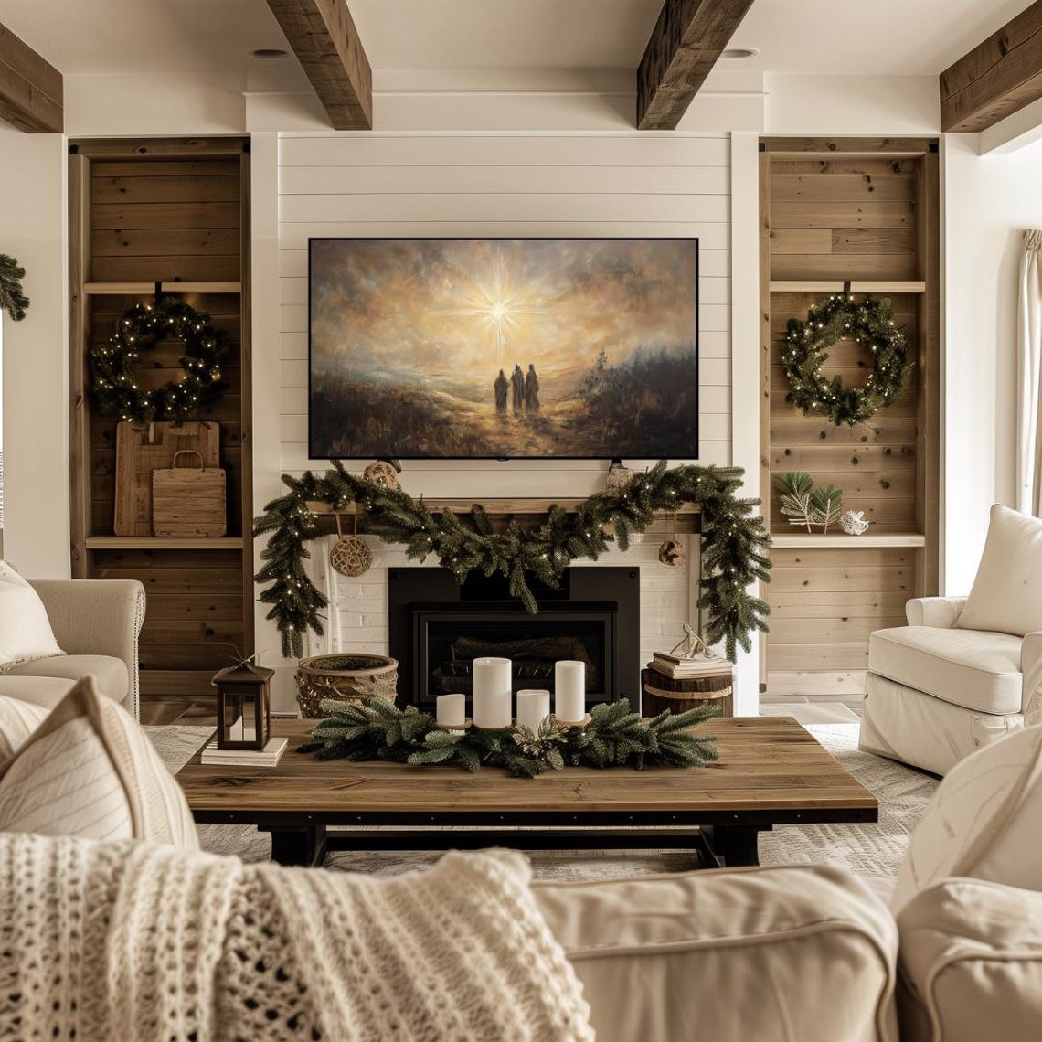 Three Wise Men Walking Star Night Sky Christmas Nativity Poster - Image 4