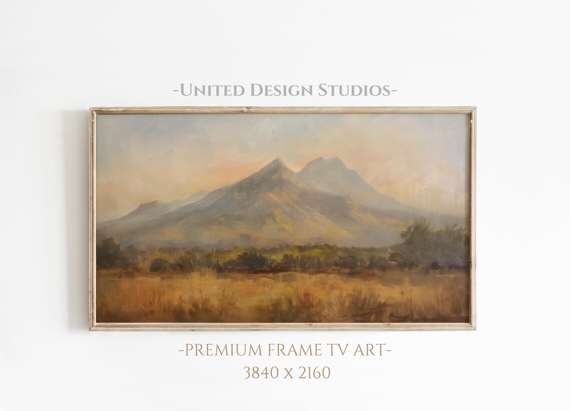 Fall Field and Mountain Autumn Frame TV Art