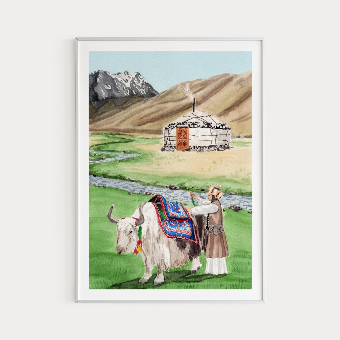 Kyrgyzstan Travel Poster, Asia Wall Art Print