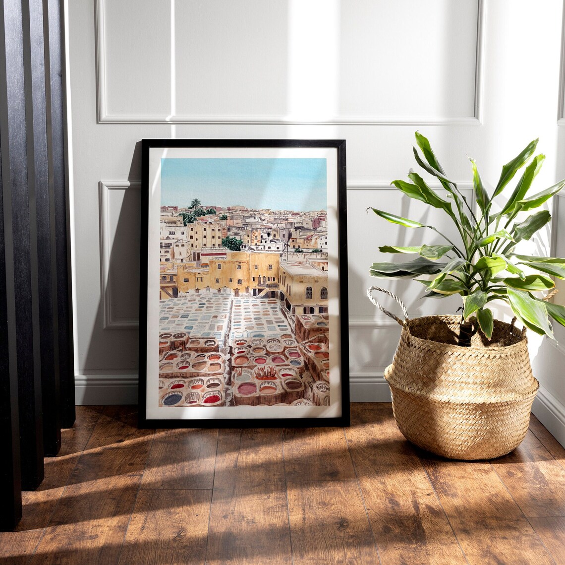 Fez Tannery Watercolor Travel Poster, Morocco Art - Image 2