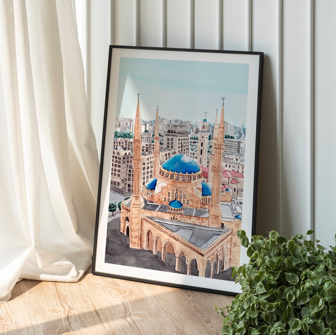 Beirut Watercolor Cityscape Travel Poster, Lebanon - Image 2