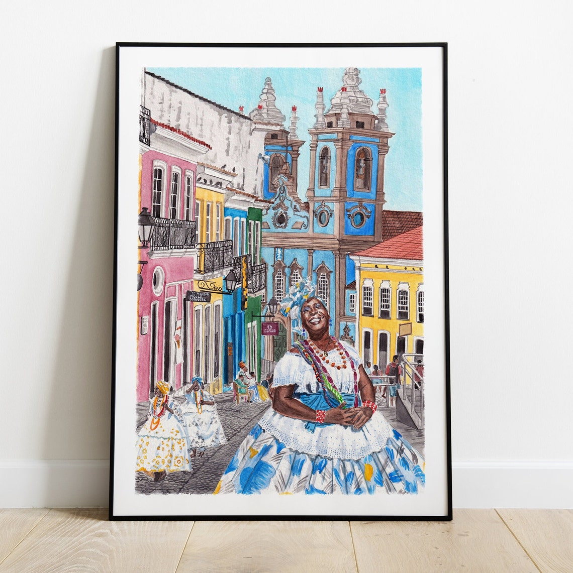 Salvador De Bahia Brazil Art Print Bahia Print Brazil Wall Art Bahia Wall Art Salvador Bahia Brazil Print Bahia Painting Bahiana - Image 2