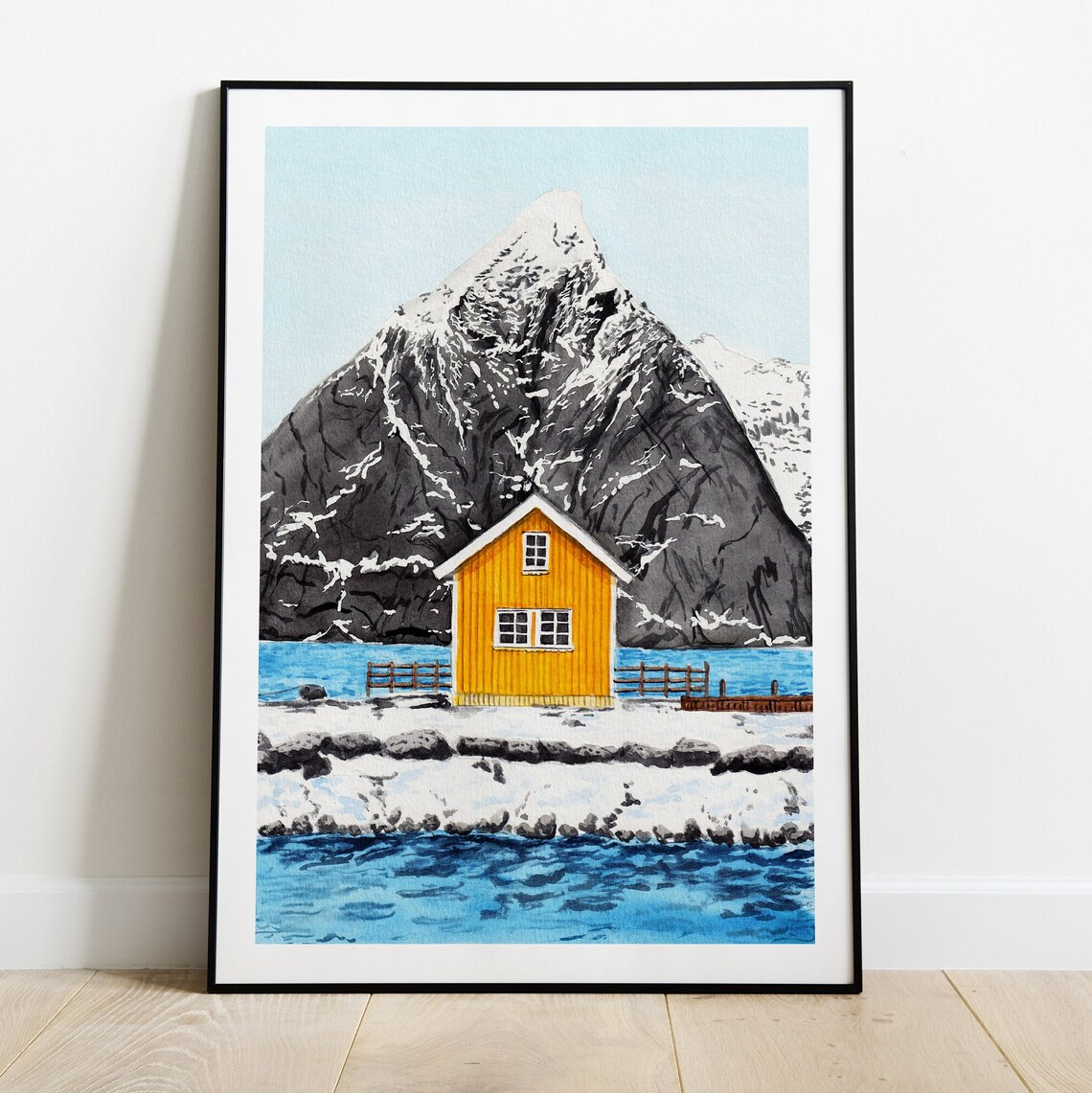 Lofoten Norway Landscape Art Print, Scandinavian