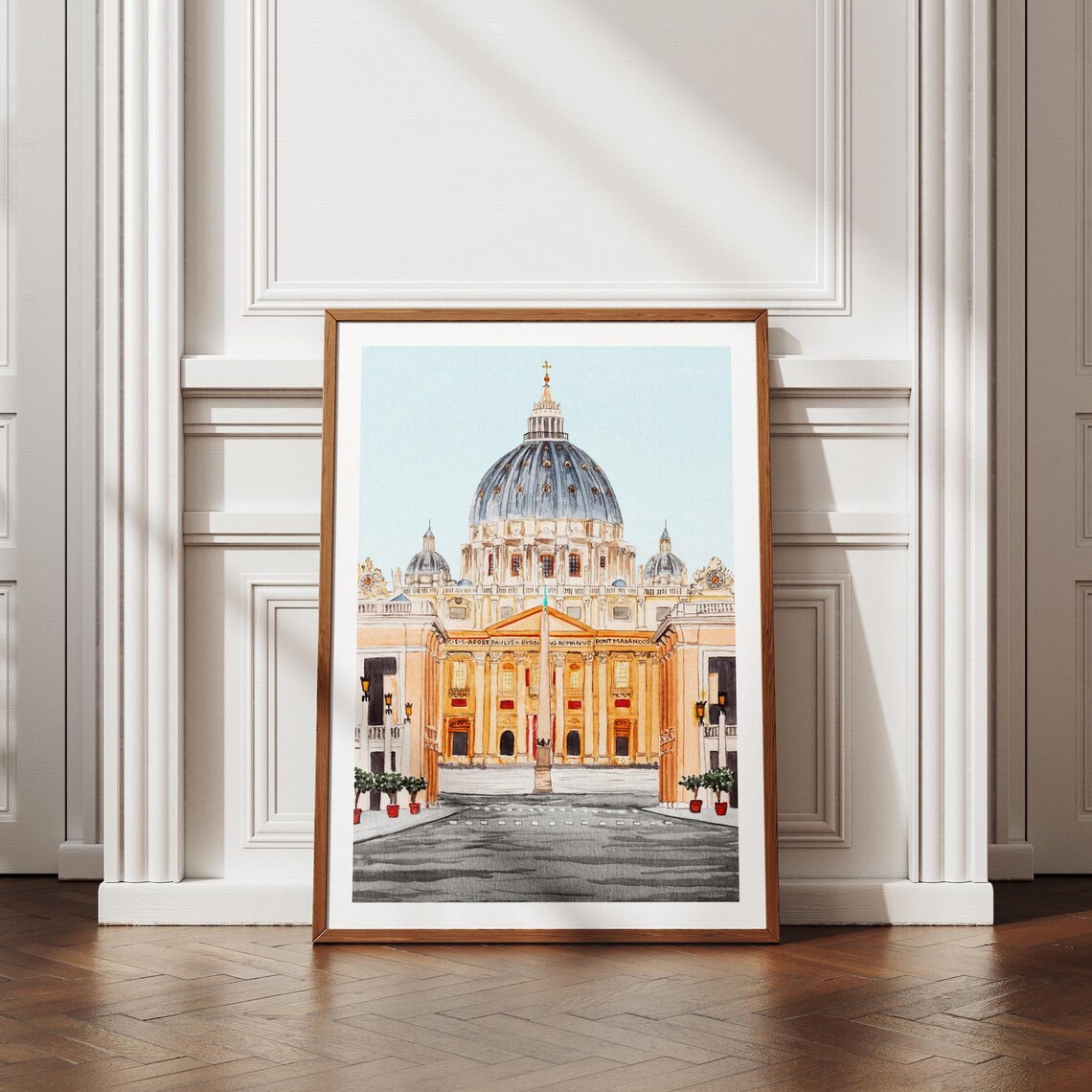 Saint Peters Basilica Vatican City Watercolor Architecture Poster - Image 3