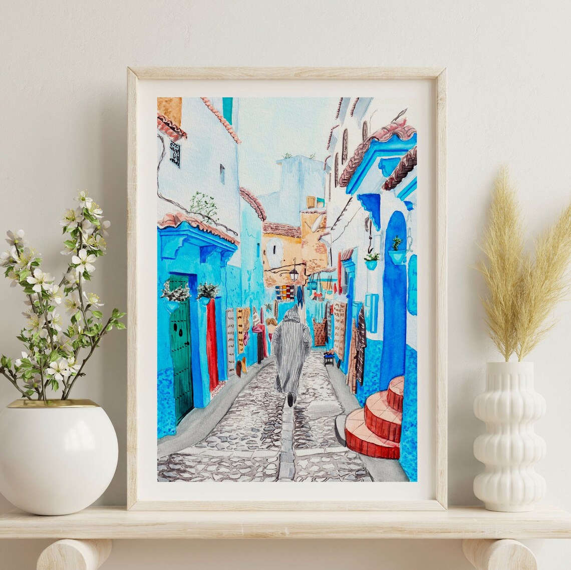 Chefchaouen Morocco Travel Poster, North Africa - Image 2