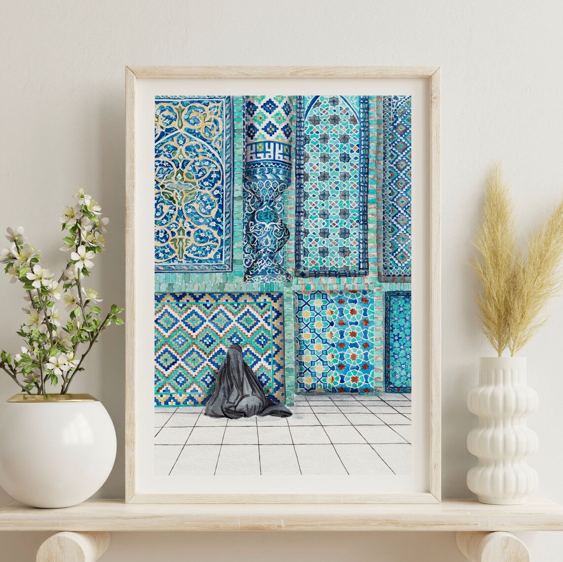 Mazar I Sharif, Afghanistan Blue Mosque Travel Poster - Image 3