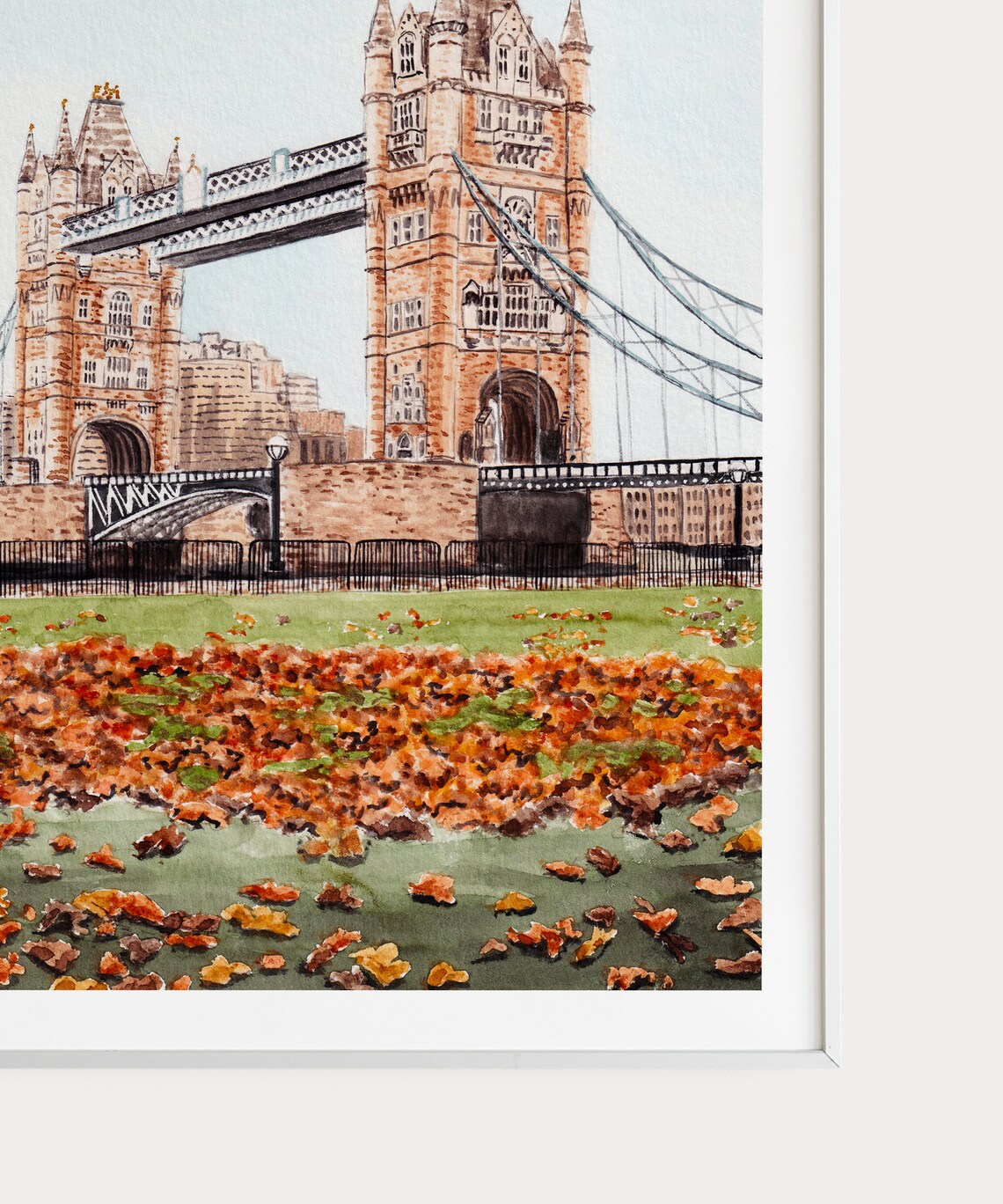 Tower Bridge London Watercolor Travel Art Poster - Image 3