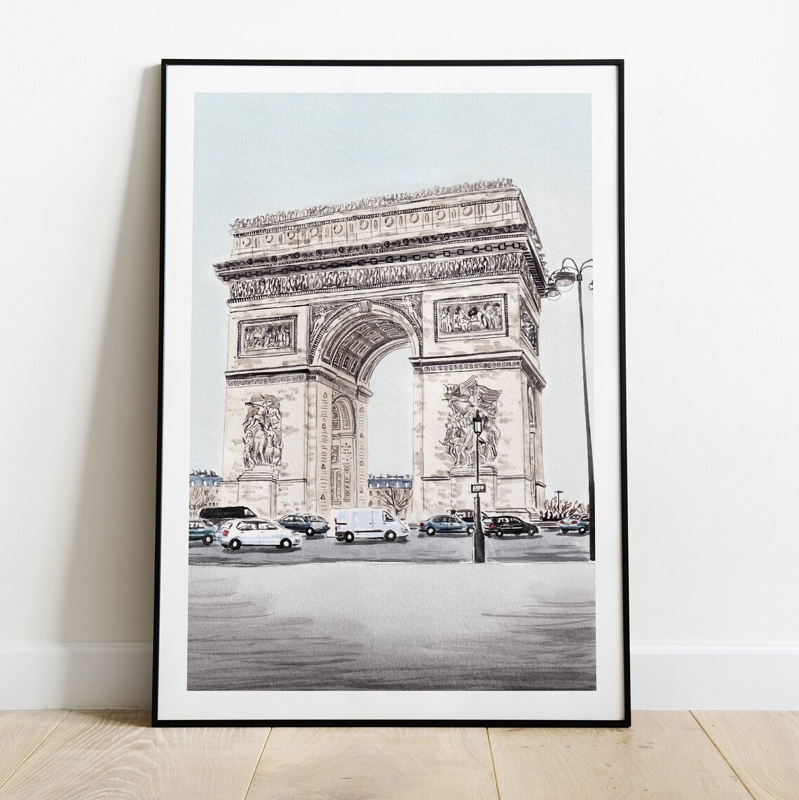 Arc De Triomphe Paris Watercolor Art Print