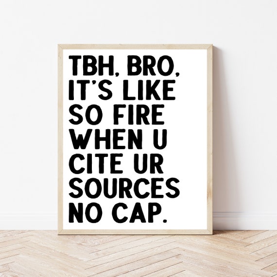 Funny English Classroom Grammar Sign Art Print