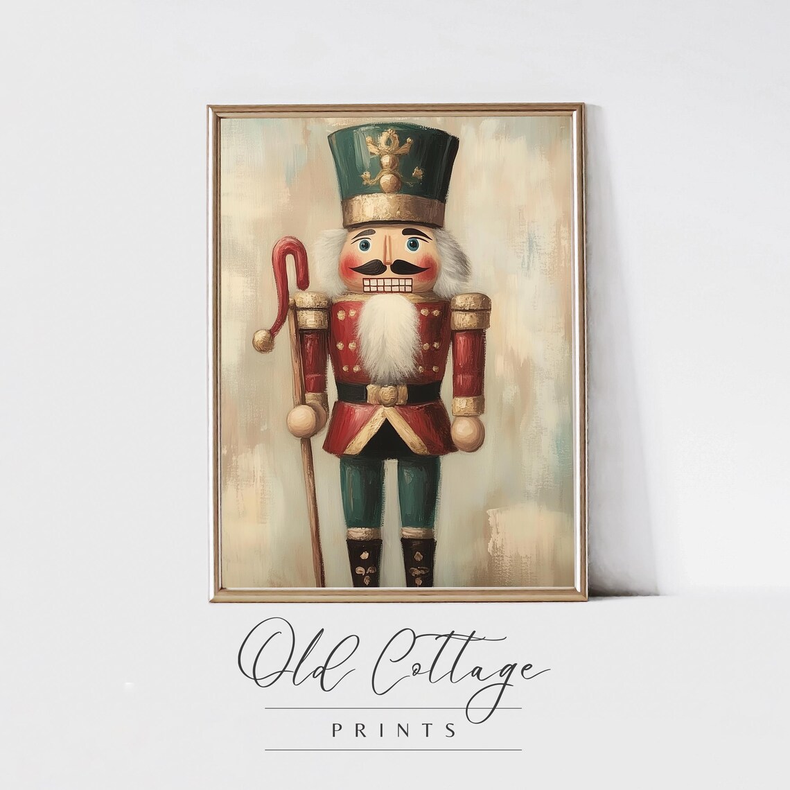 Vintage Nutcracker Soldier In Red And Green Uniform Holiday Poster