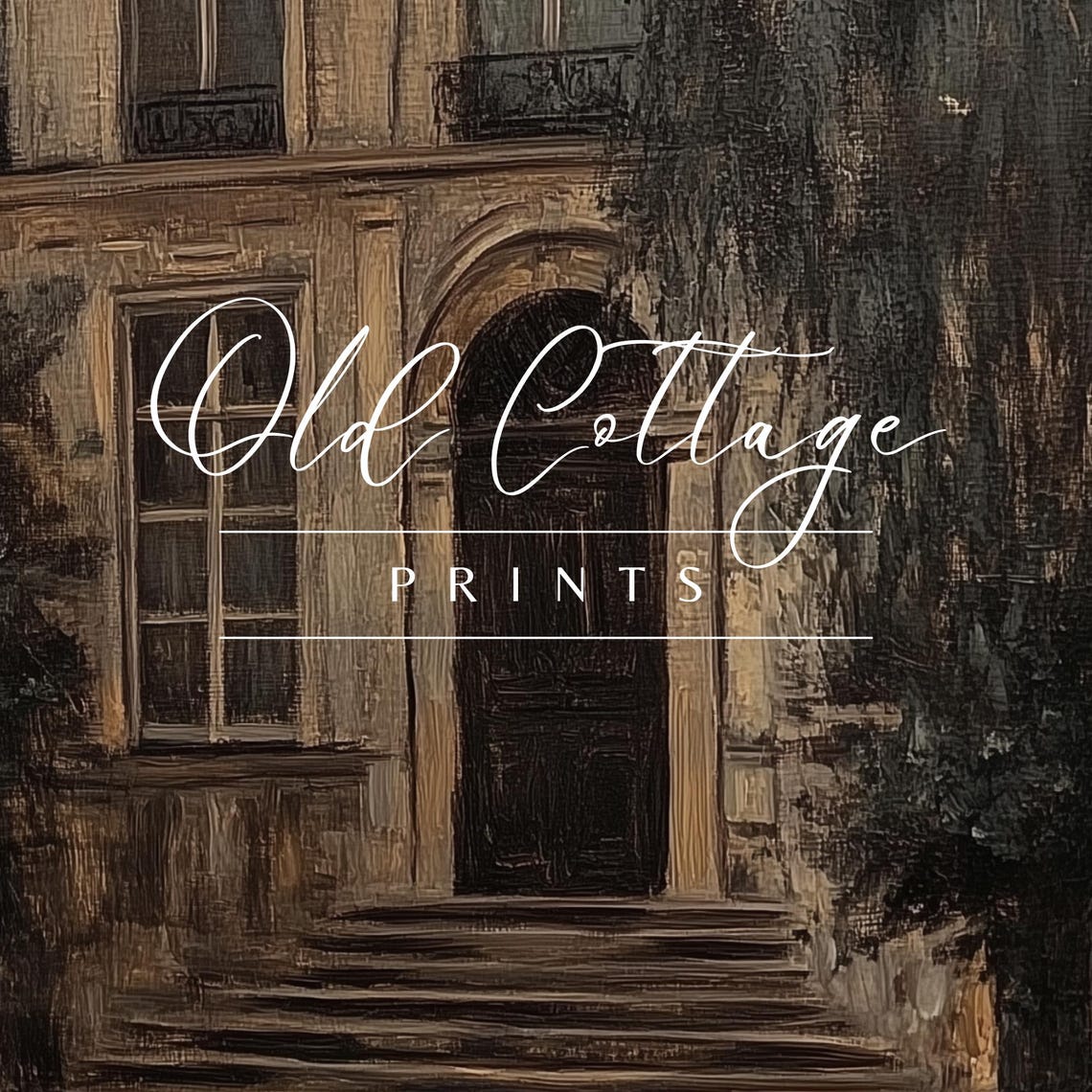Old Stone Townhouse Facade Moody European Architecture Art Print - Image 2
