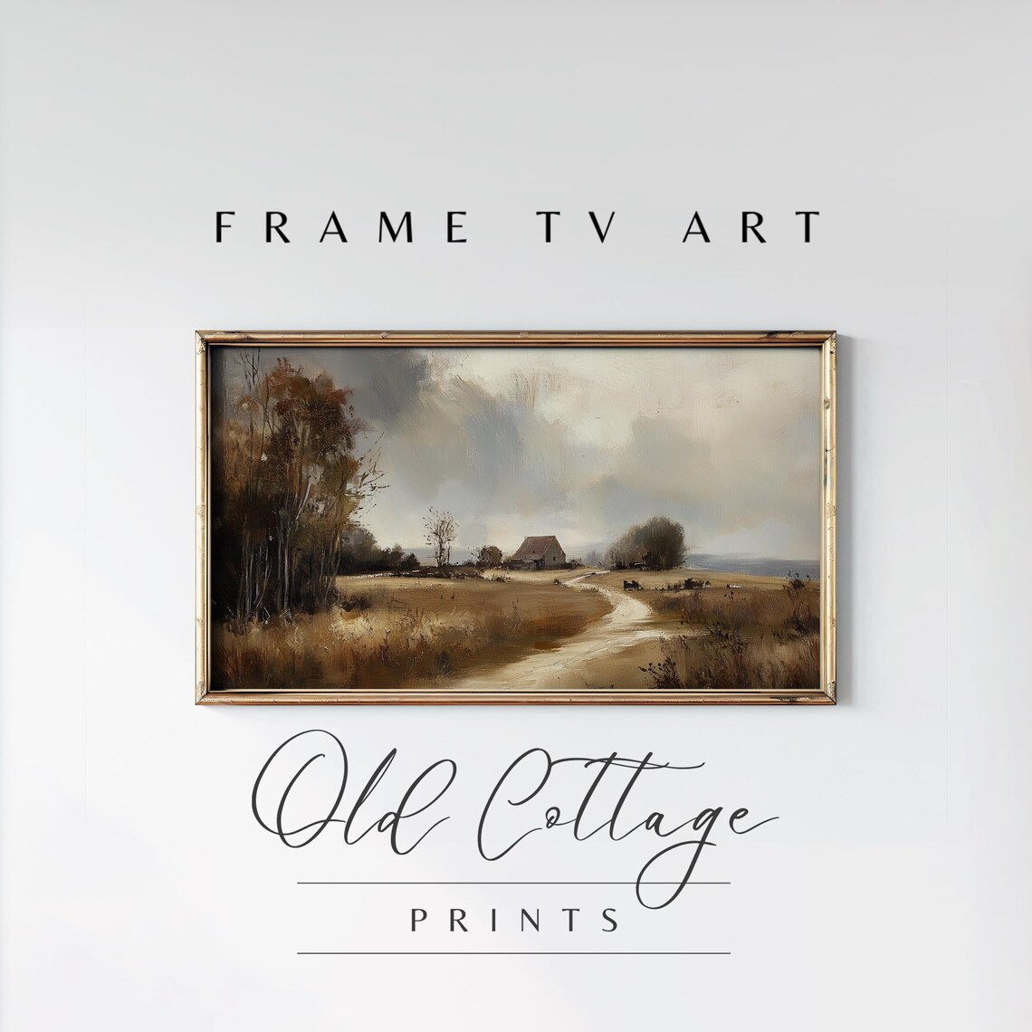 Rustic Country Farmhouse Journey Countryside Landscape Art Poster