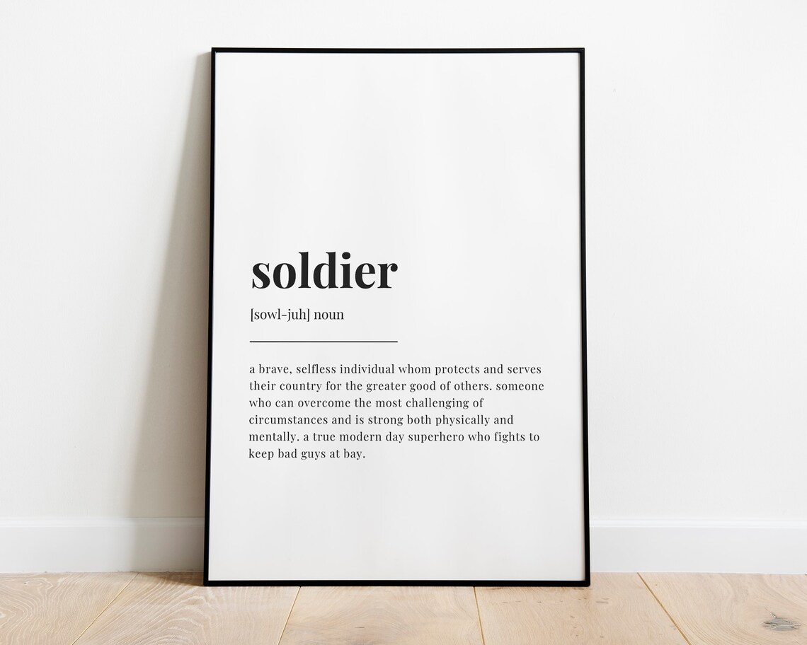 Soldier Definition Meaning Poster Print, Wall Decor - Image 3