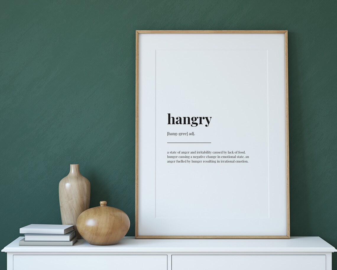 Hangry Definition Print, Funny Kitchen Wall Art - Image 2