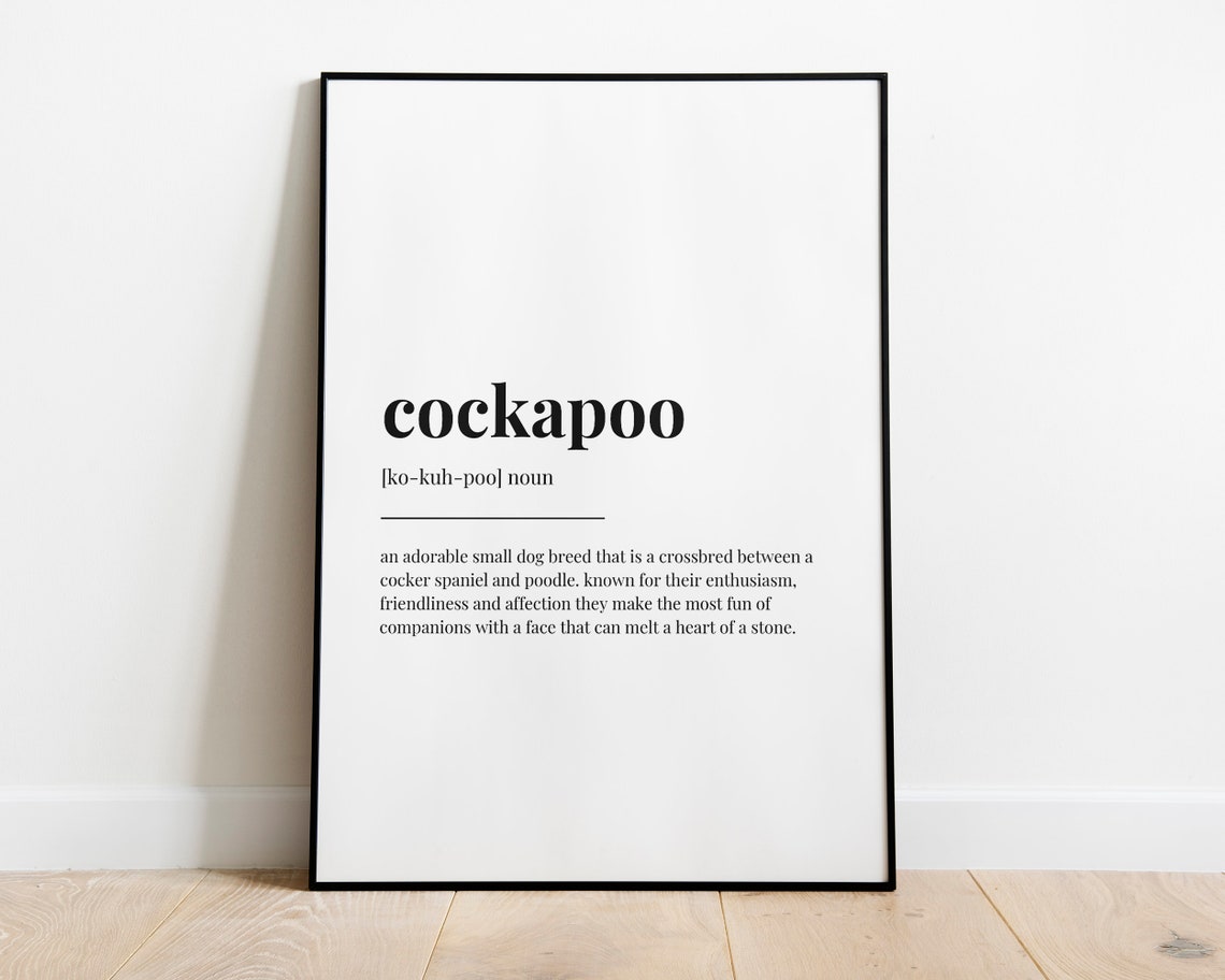 Cockapoo Definition Meaning Wall Art Definition Print Cockapoo Print Home Decor Instant - Image 2