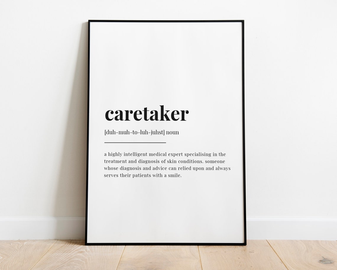 Caretaker Definition Print Wall Art Print Quote Wall Art Typography Print Dictionary Print Definition Print Office Wall Art Wall Art - Image 3