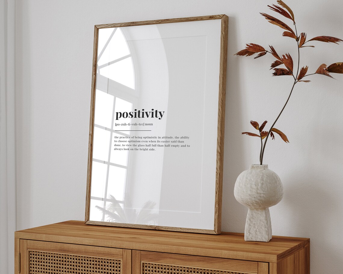 Positivity Definition Meaning Typography Poster Print - Image 3