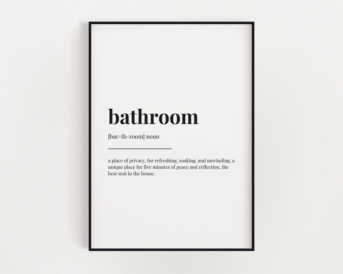 Bathroom Funny Dictionary Definition Word Art Bathroom Decor Poster