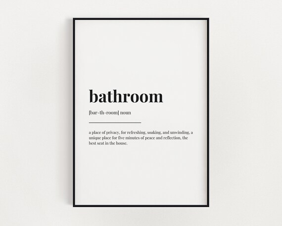 Bathroom Funny Dictionary Definition Word Art Bathroom Decor Poster