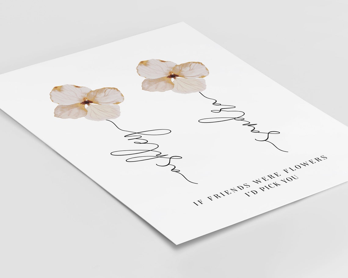 If Friends Were Flowers I'd Pick You White Daisy Quote Poster