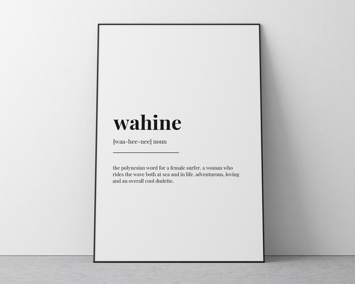 Wahine Definition Meaning, Typography Wall Art - Image 2