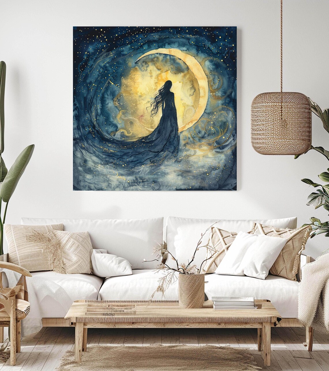 Moon Goddess Art Print, Mystical Celestial Woman - Image 3