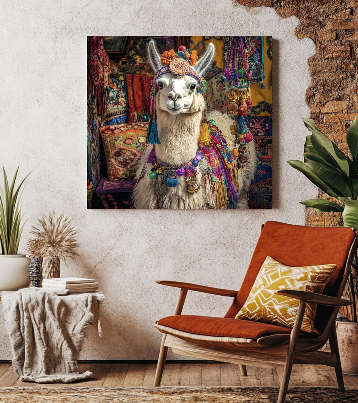 Bohemian Llama Wall Art, Colorful Maximalist Decor - Image 5
