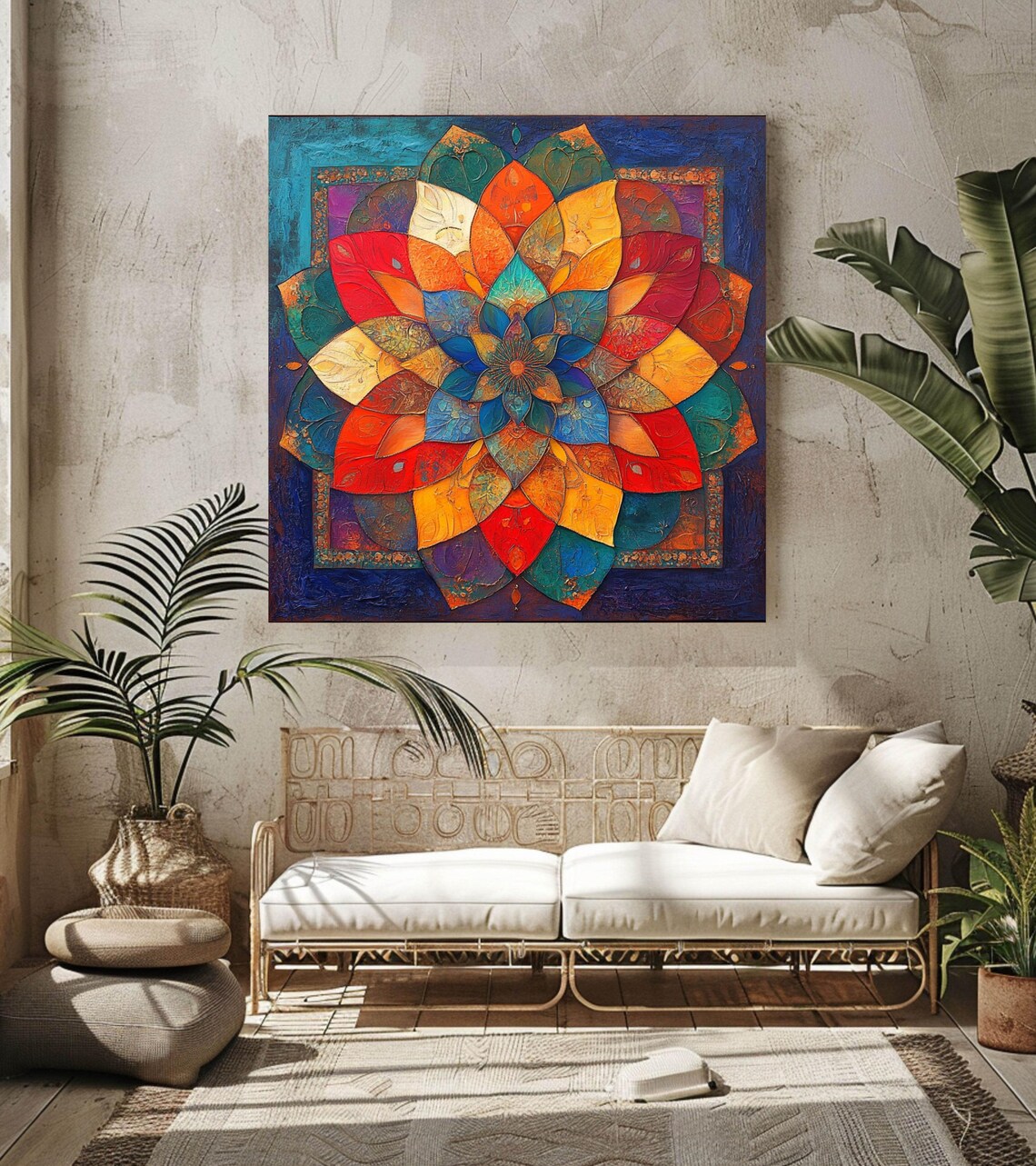 Colorful Mandala Art Print, Spiritual Meditation Accent - Image 3