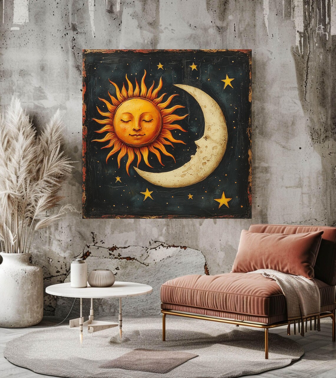 Vintage Sun And Moon Art, Mystical Cosmos Decor - Image 5