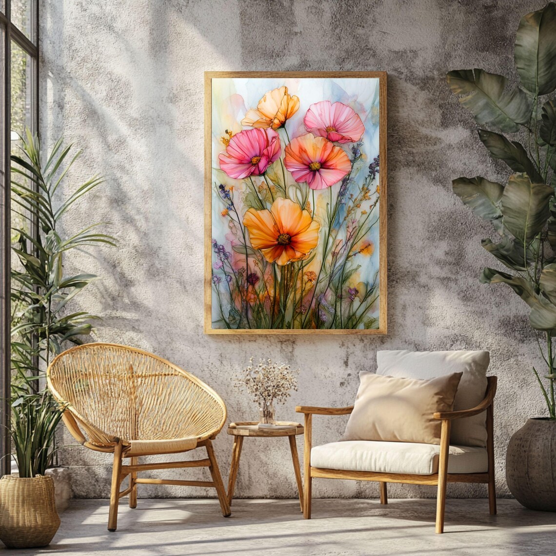 Alcohol Ink Wildflowers, Vibrant Floral Abstract - Image 2
