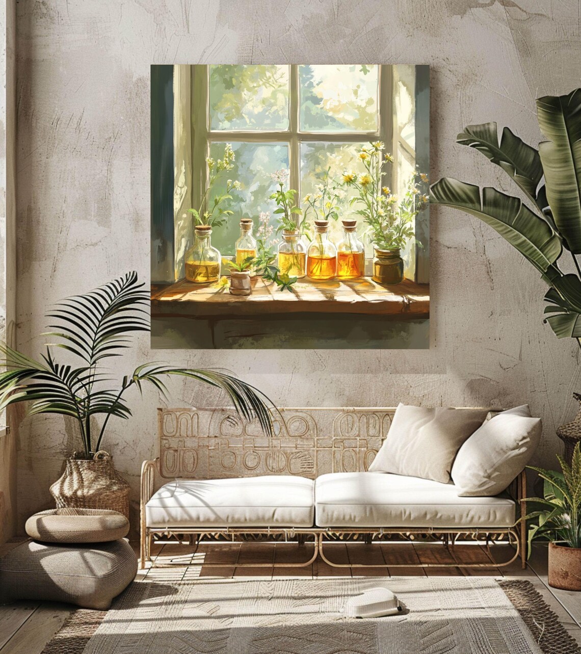 Herbal Bottles - Herbal Potions Farmhouse Art Print - Image 2