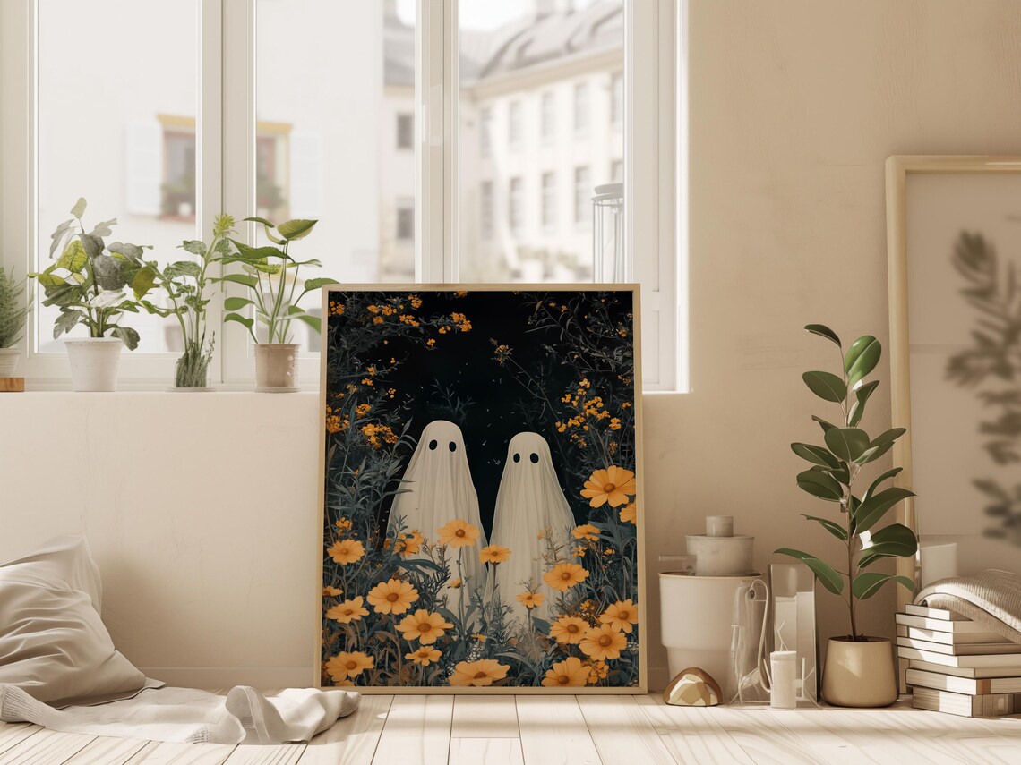 Halloween Ghost, Dark Academia Art Print - Image 2