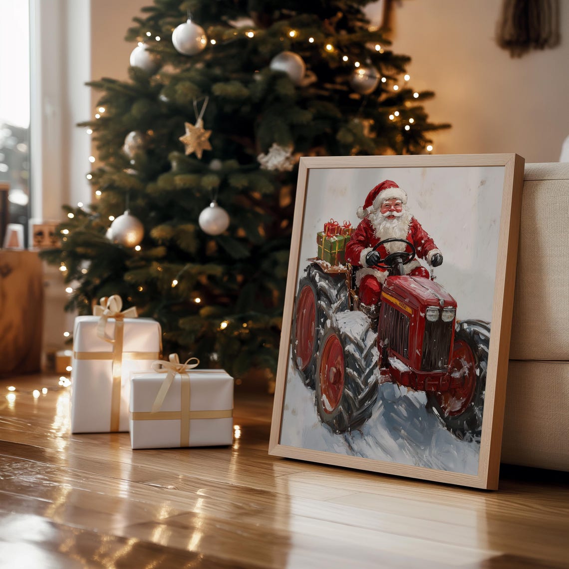 Santa Claus Painting, Christmas Nursery Decor - Image 4