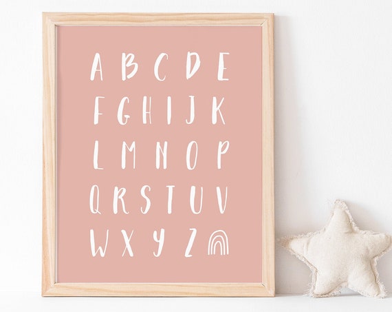 Boho Alphabet Minimalist Nursery Art Print