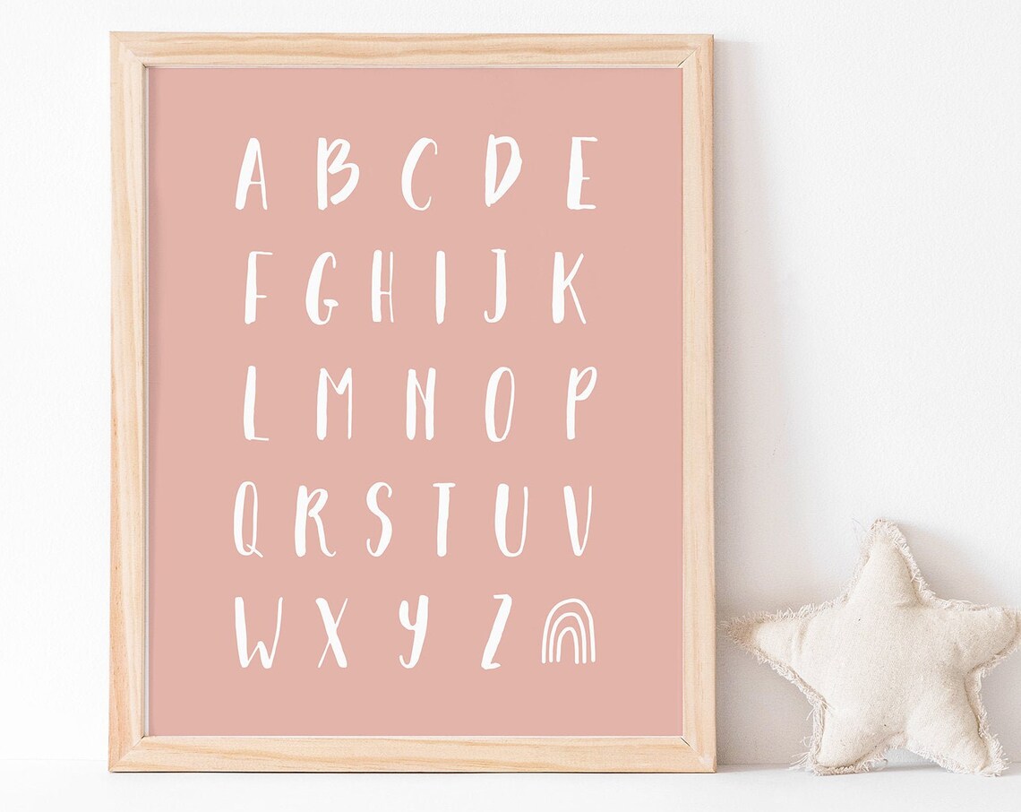 Boho Alphabet Minimalist Nursery Art Print