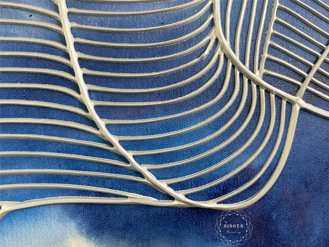 Silver Line Abstract Clouds, Modern Wall Art Print - Image 5