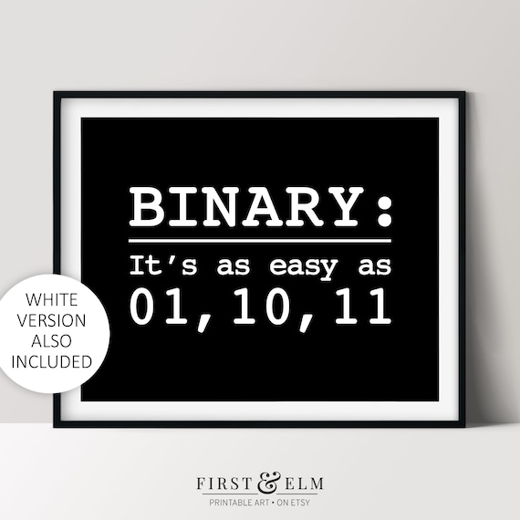 Binary Code Humor Art Print, Programmer Joke