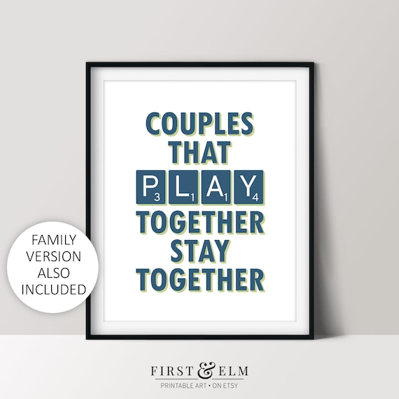 Couples That Play Together Game Room Wall Art