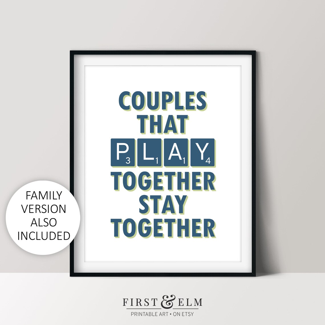 Couples That Play Together Game Room Wall Art