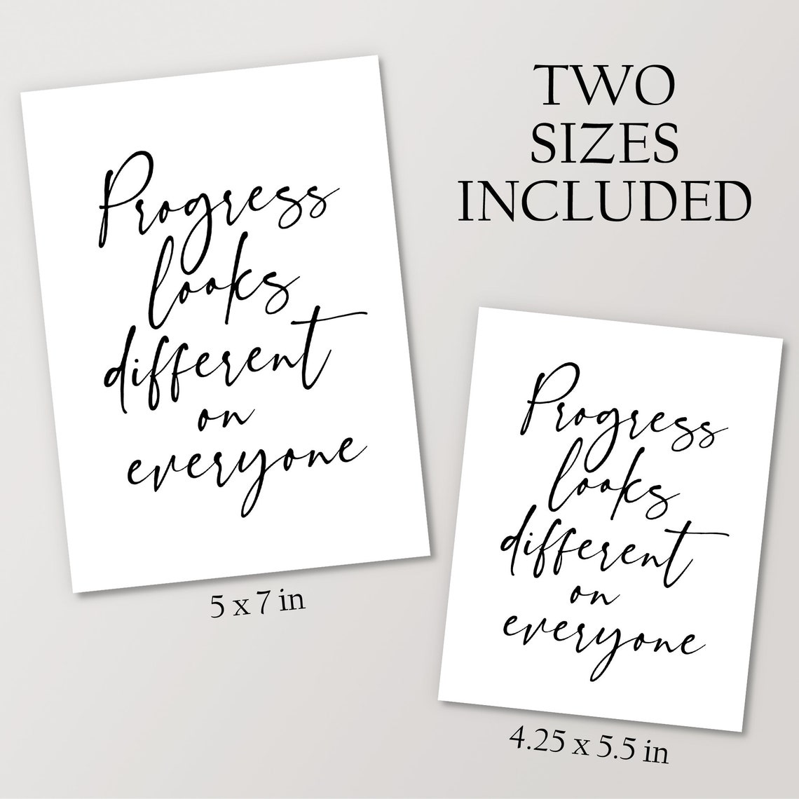 Progress Looks Different On Everyone Encouragement Quote Card Art Print - Image 3