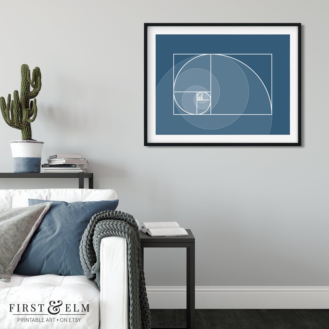 Fibonacci Spiral Minimalist Design, Math Nerd Gift - Image 2