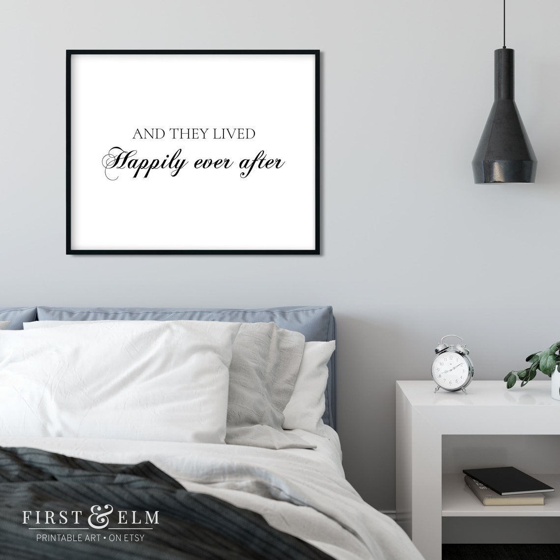And They Lived Happily Ever After Romantic Wedding Sign Art Print - Image 2