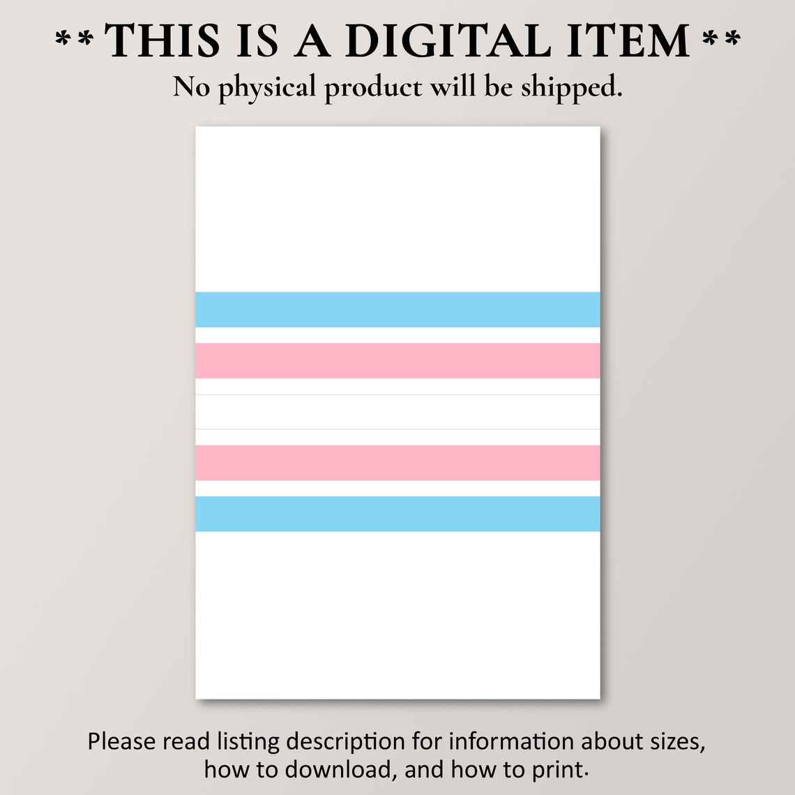 Transgender Pride Flag Minimalist Modern Trans Colors Poster - Image 2