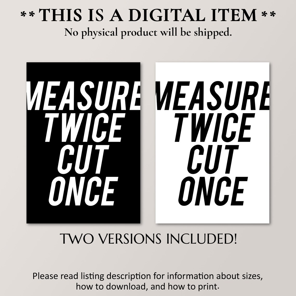 Measure Twice Cut Once Funny Crafter Sign Gifts For Quilters Instant - Image 4