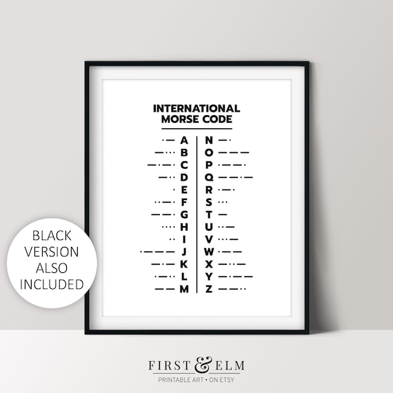 Morse Code Chart ABC Minimalist Poster Print