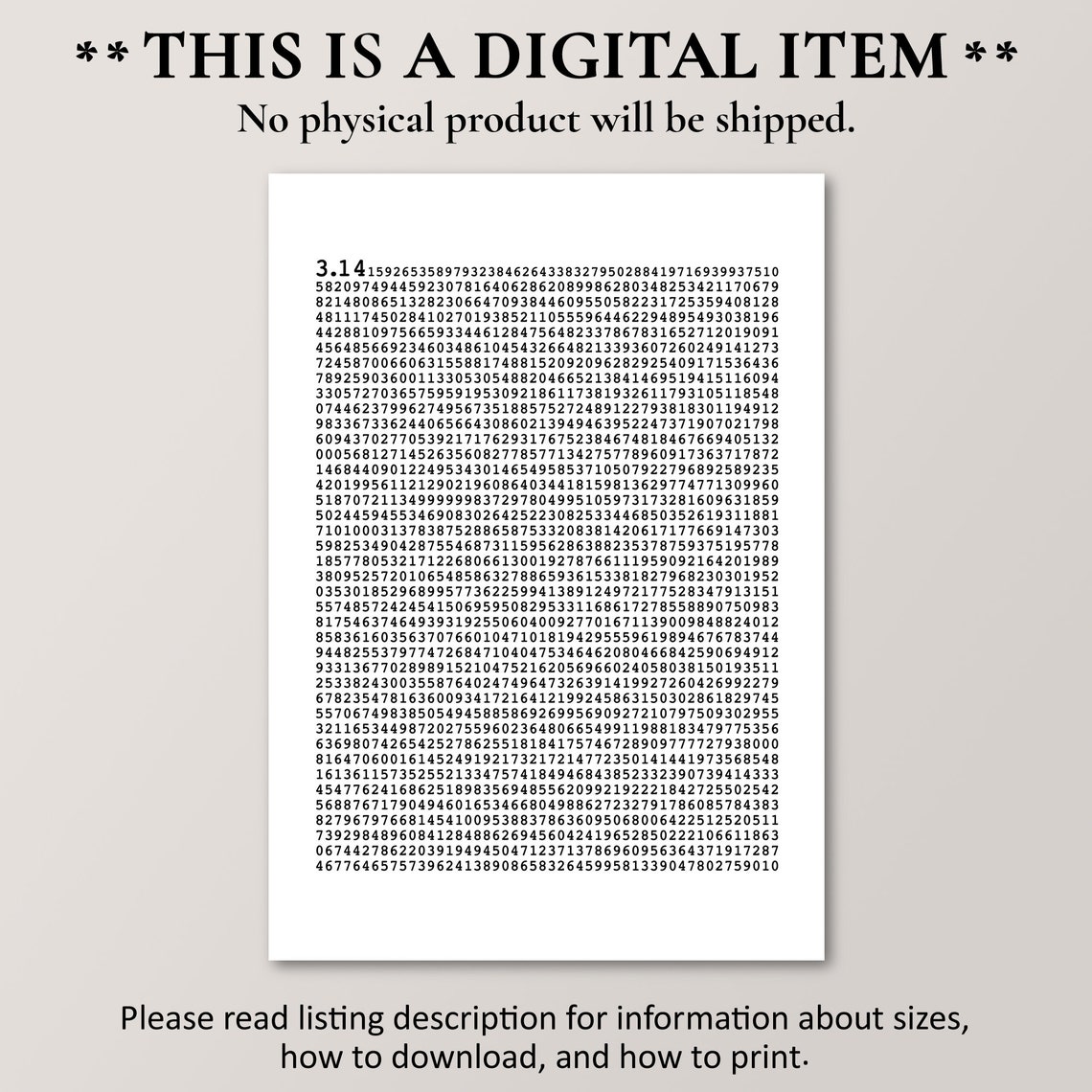 Pi To 2000 Decimal Places Math Nerd Educational Science Wall Poster - Image 4